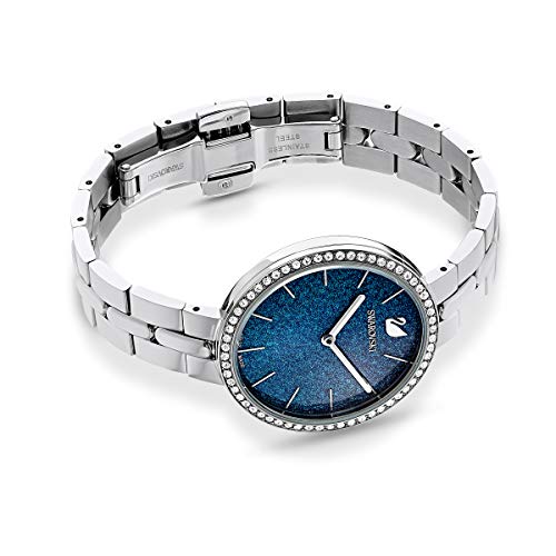 Swarovski Cosmopolitan Watch, Metal Bracelet, Sparkling Blue Face, Stainless Steel Band, Swiss Made - Image 3