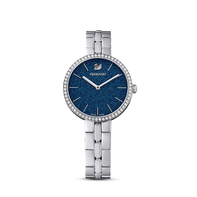 Swarovski Cosmopolitan Watch, Metal Bracelet, Sparkling Blue Face, Stainless Steel Band, Swiss Made - Image 2