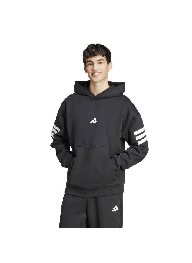 Adidas M Fi 3S Hd Black Training Sweatshirts For Men XS - Image 2
