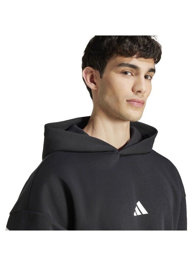Adidas M Fi 3S Hd Black Training Sweatshirts For Men XS - Image 5