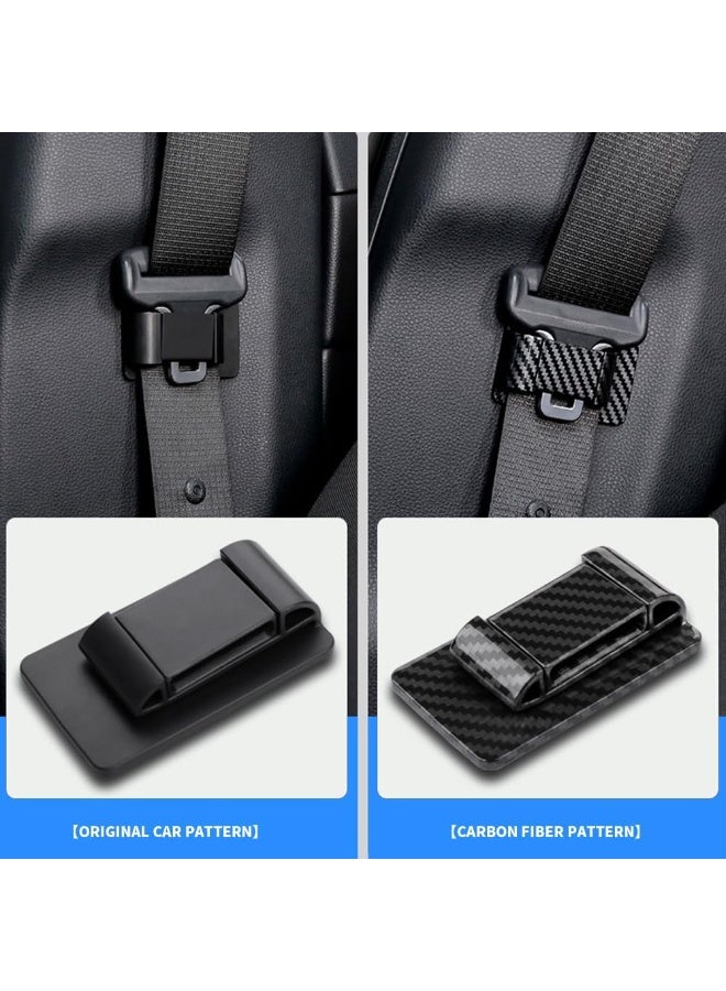 SYOSI Seat Belt Organizer Clip, ABS Seat Belt Stabilizer Seat Belt Anchor Car Interior Seat Belt Trim (Fiber Pattern, 4 Pcs)  - Image 5
