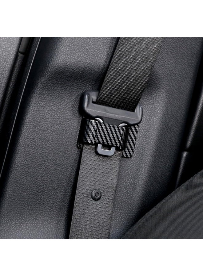 SYOSI Seat Belt Organizer Clip, ABS Seat Belt Stabilizer Seat Belt Anchor Car Interior Seat Belt Trim (Fiber Pattern, 4 Pcs)  - Image 1