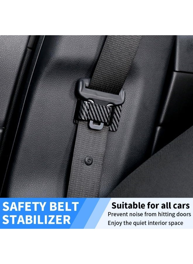 SYOSI Seat Belt Organizer Clip, ABS Seat Belt Stabilizer Seat Belt Anchor Car Interior Seat Belt Trim (Fiber Pattern, 4 Pcs)  - Image 2