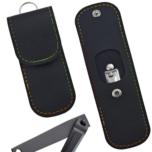 Capiant 2 PACK Small Nail Clippers Travel Case Leather (Empty Case), Professional Nail Clipper Case Leather, Travel Nail Clippers Storage Bag, Home & Travel Essentials, Manicure Kit Storage, black - Image 1