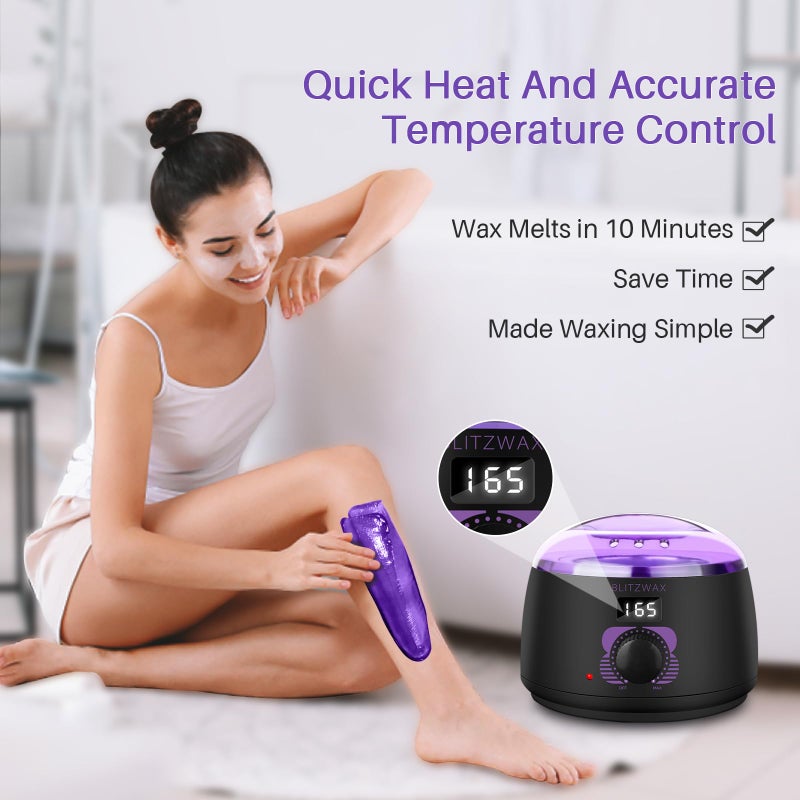 BLITZWAX Brazilian and Bikini Waxing Kit for Women, Hard Wax Warmer for Face, Legs and Body, At Home Hair Removal Kit, Beginner Friendly, Fast Heating, 51 Accessories, 6 Types Wax Bean Formula - Image 2