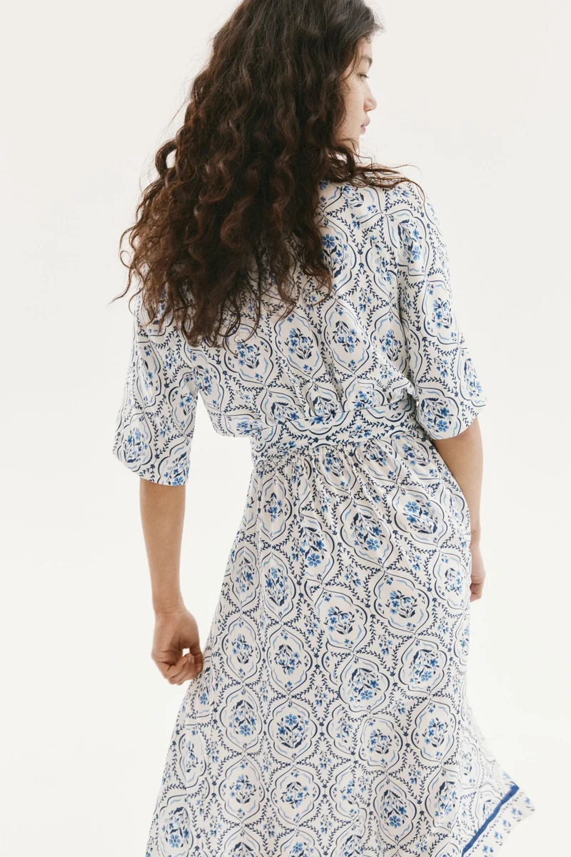 اتش اند ام Tie-belt shirt dress