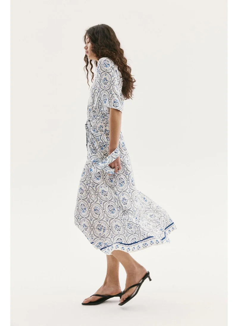 اتش اند ام Tie-belt shirt dress