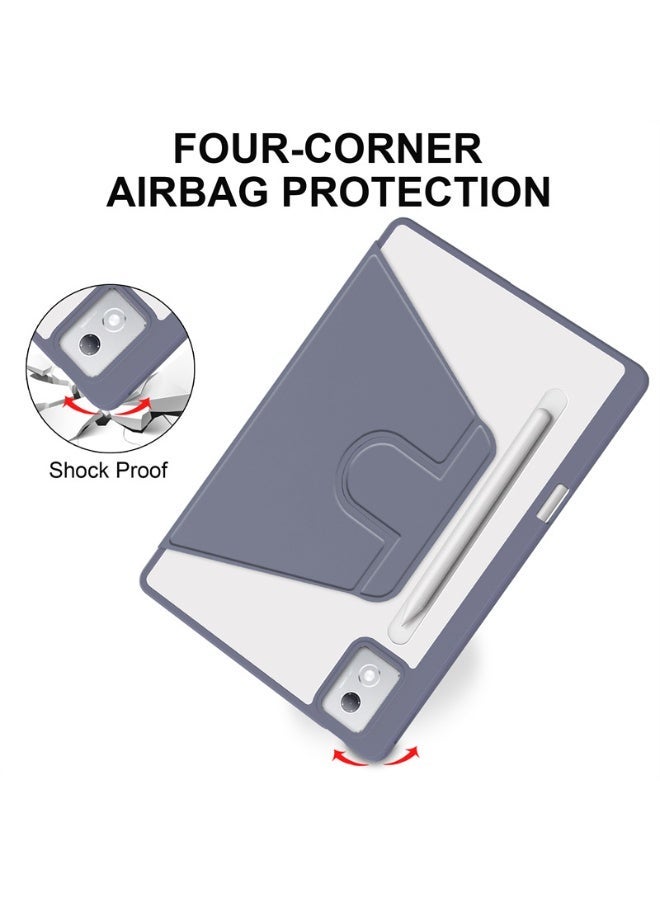 Case for Lenovo Idea Tab Pro 12.7 inch (2025) TB373FU TB375FC Tablet Leather Case with Auto Sleep/Wake, 360 Rotation Stand Clear Acrylic Back Cover with Pencil Holder - Image 3