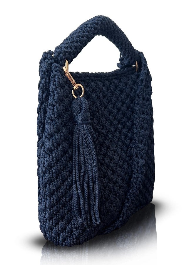 CHQEL Handmade Crochet Shoulder Bag for Women – Boho Knit Crossbody Purse with Tassel, Lightweight Woven Handbag, Stylish Casual Satchel for Everyday & Travel - Image 1