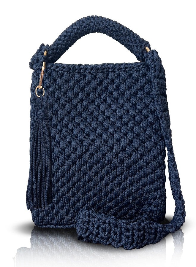 CHQEL Handmade Crochet Shoulder Bag for Women – Boho Knit Crossbody Purse with Tassel, Lightweight Woven Handbag, Stylish Casual Satchel for Everyday & Travel - Image 5
