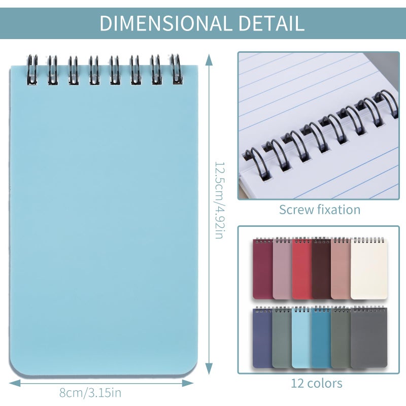 Qicheng Pocket Notebook Small Notepad Pocket Notepad Small Spiral Notebooks 3X5Inches (6-Black) - Image 2