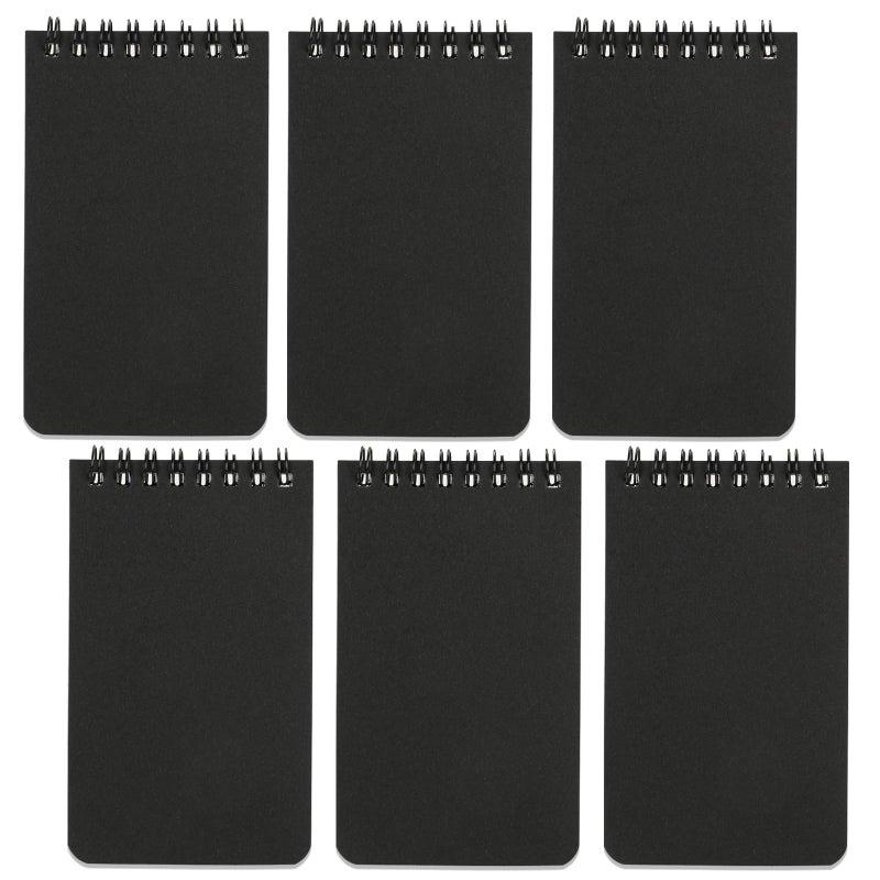 Qicheng Pocket Notebook Small Notepad Pocket Notepad Small Spiral Notebooks 3X5Inches (6-Black) - Image 1
