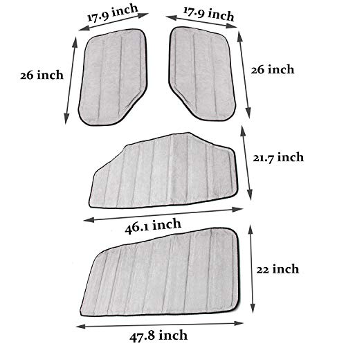 KMFCDAE Headliner Hardtop Heat Insulation for Jeep JK Hard Top Headliner Roof Heat Insulation Cotton Sound Deadener Mounts Kit Compatible with Jeep Wrangler JK 4 Door 2011-2018 (4 PCS) - Image 2