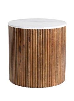 Homez Homez side table wood and marble, 55*55*55cm  - Image 1