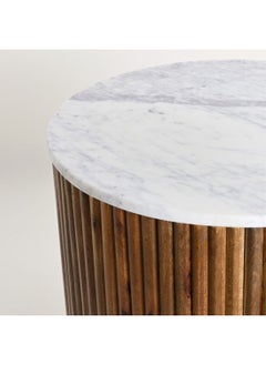 Homez Homez side table wood and marble, 55*55*55cm  - Image 2