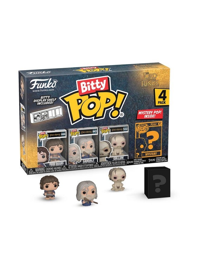 Funko Bitty POP! Lord of The Rings - Frodo, 4-Pack and A Surprise Mystery Mini Figure - 0.9 Inch (2.2 Cm) - Lord of The Rings Collectable - Stackable Display Shelf Included - Gift Idea - Image 1