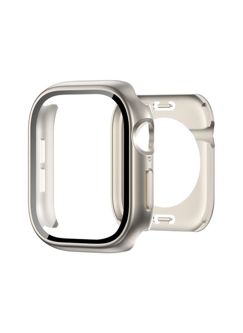 Waterproof Case with Tempered Glass Screen Protector for Apple Watch Series 9/8/7 45mm, 360 Full Coverage Protective Cover for Apple iWatch 45mm, Starlight