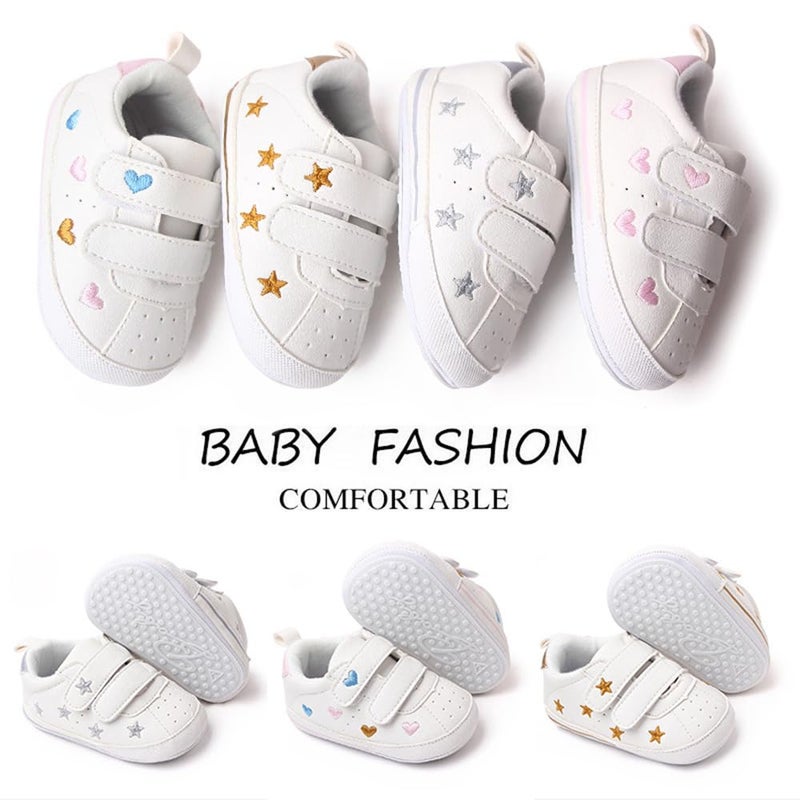 Clowora Baby Boys Girls Shoes Non-Slip Rubber Sole Sneakers Infant First Walking Toddler Crib Shoes Newborn Loafers Flats. (11/Pink,6-12 Months) - Image 5