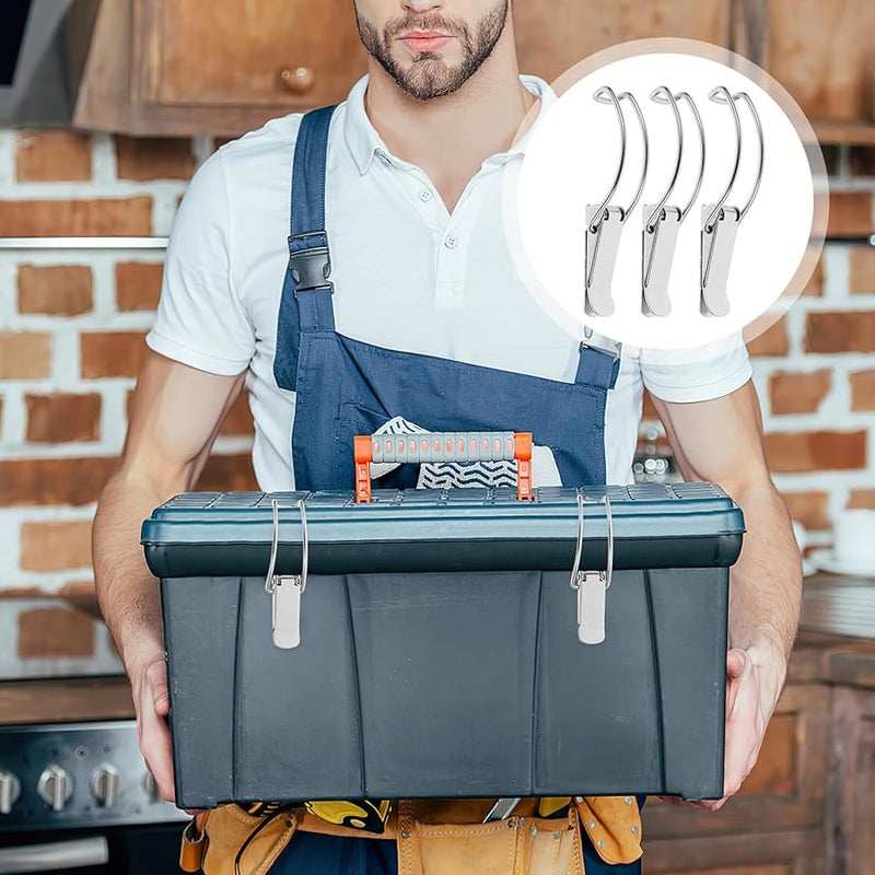 10Pcs Stainless Steel Spring Hasp Toggle Latches Heavy Duty Buckle Locks For Tool Boxes - Image 4