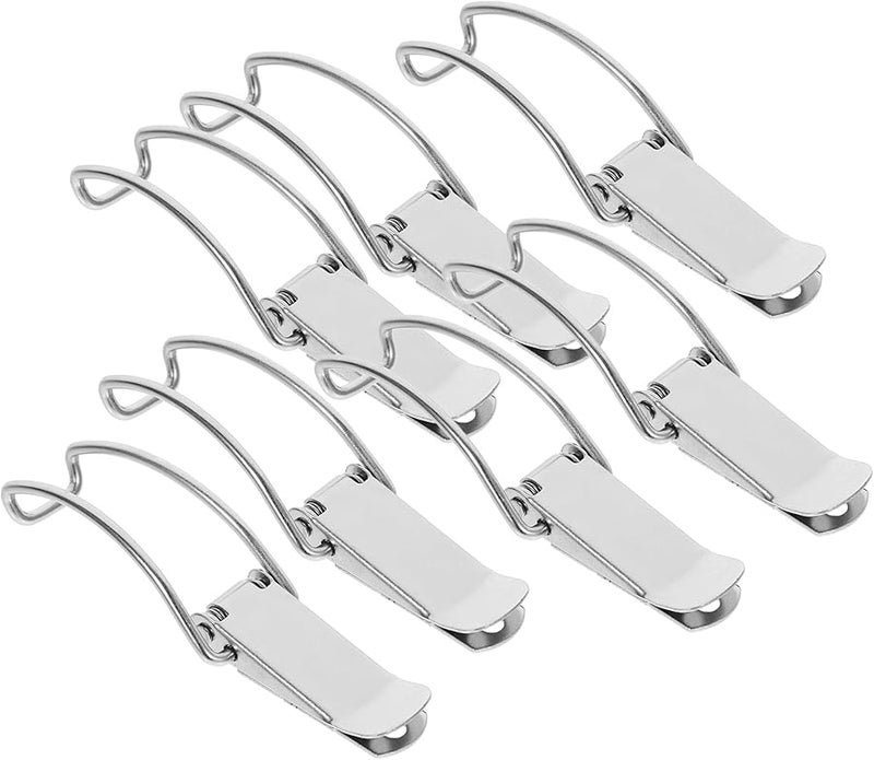 10Pcs Stainless Steel Spring Hasp Toggle Latches Heavy Duty Buckle Locks For Tool Boxes - Image 1