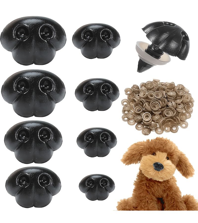 20 Pieces Matte Black Safety Nose Pads 12mm With Washers - Image 1