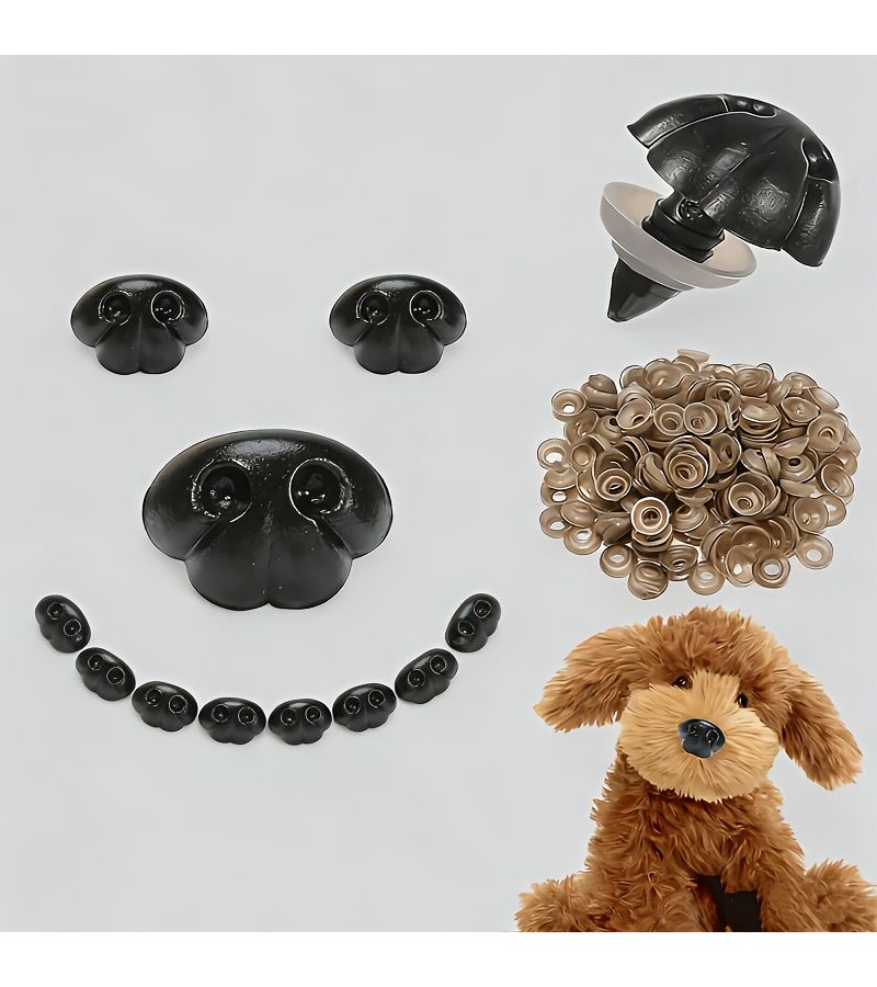 20 Pieces Matte Black Safety Nose Pads 12mm With Washers - Image 4