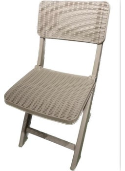 Mandella Sky Folding Rattan Chair (Camping - Picnic Chair) Çölbeige (2 Pieces)  - Image 1