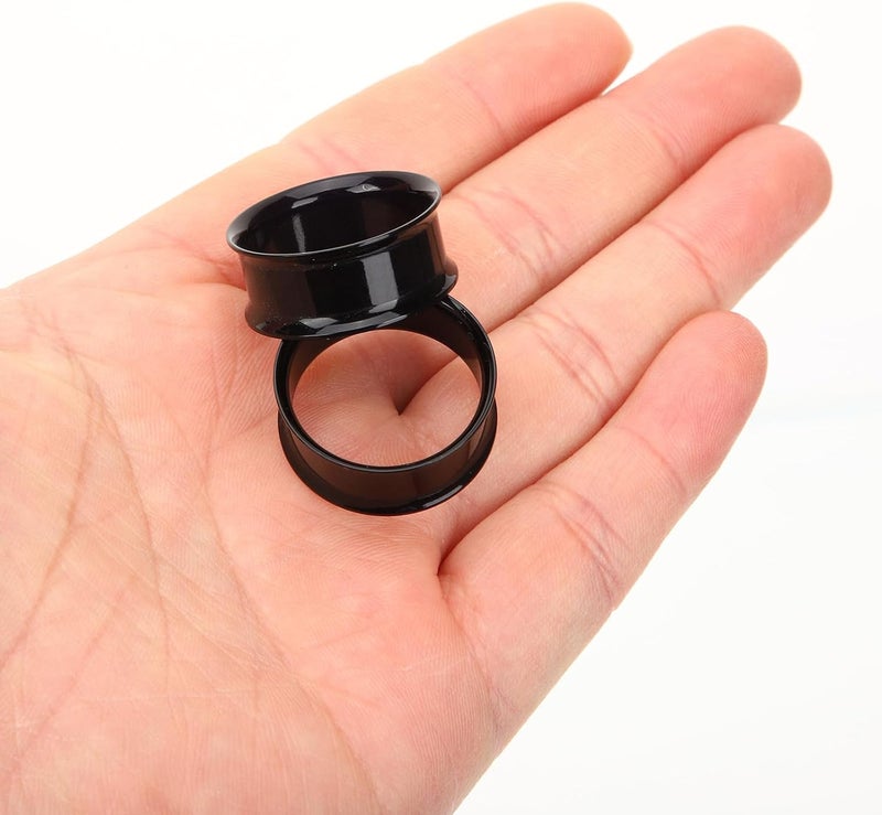 4pcs Black 22mm Ear Stretcher Expander Set Flexible Ear Tunnels Gauges Plugs for Jewelry Body Modification - Image 4