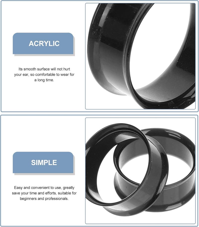 4pcs Black 22mm Ear Stretcher Expander Set Flexible Ear Tunnels Gauges Plugs for Jewelry Body Modification - Image 3