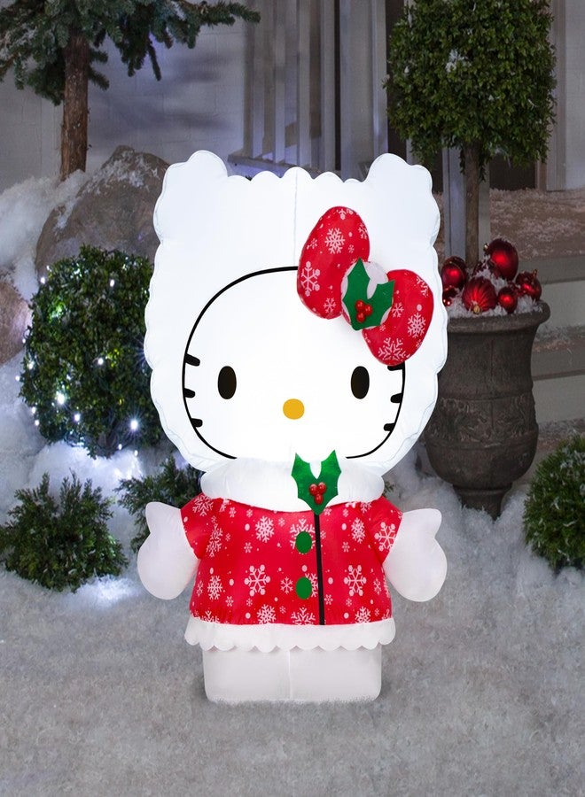 Gemmy Christmas Inflatable Hello Kitty in Snowflake Dress, 3 ft Tall, Multi - Image 2