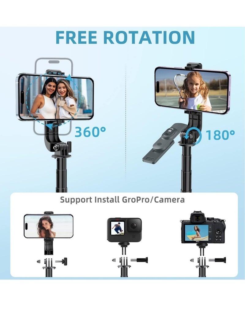 Selfie Stick 80cm Length Tripod Quadrapod, Extendable Selfie Stick phone Tripod Quadrapod with Bluetooth Wireless Remote Phone Holder - Image 5