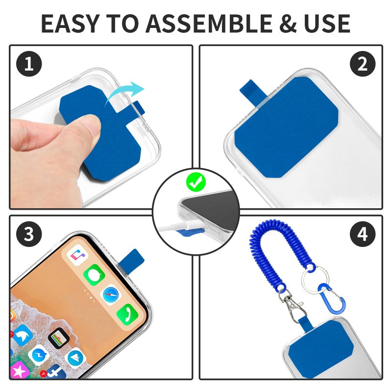 HOTEMIA Phone Lanyard - Anti Theft & Drop Protection for iPhone, Most Cell Phones - Black & Blue - Image 5