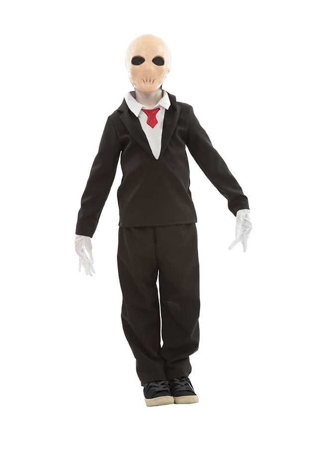 Ghoulish - Silent Stalker Kids Costume Includes: Latex mask, Pants, Blazer with attached shirt, Tie, Gloves , size: 10-12 Years. - Image 1