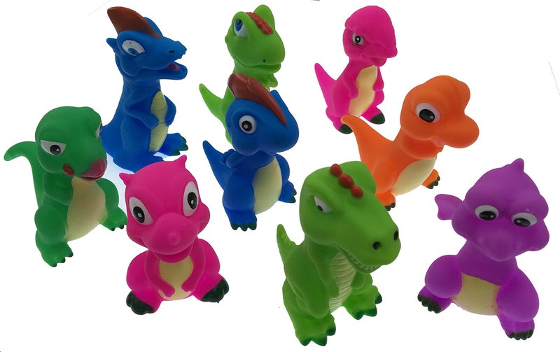 Playmaker Toys Rubber Baby Bath Animal Family Toy Sets Dinosaur - Image 2