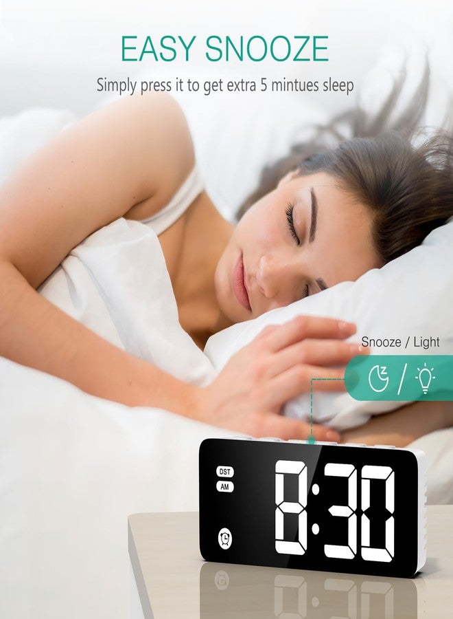 ORIA Digital Alarm Clock for Bedroom, Bedside Clock with 5.8'' LED Display, Snooze, 3-Level Adjustable Brightness & Volume, DST, for Heavy Sleepers, Teens, Seniors - Image 2