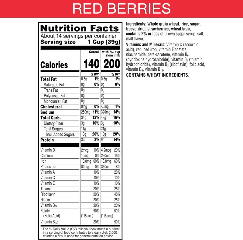 Kellogg's Special K Red Berries Breakfast Cereal, Giant Size, 19.2oz Box - Image 2
