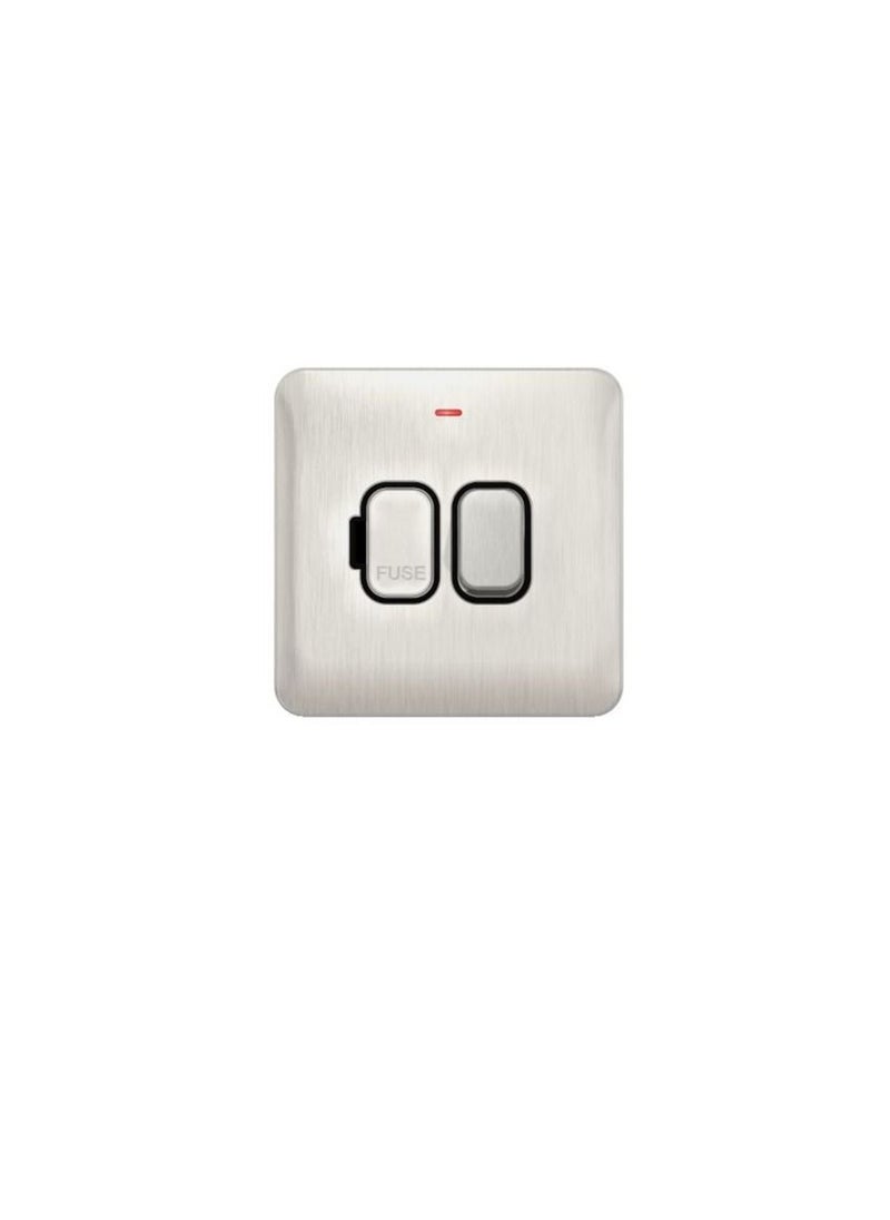 Schneider Electric Schneider Electric GGBL5011BSS Lisse - Switched FCU with LED Indicator - 13A DP Stainless Steel with Black Interior  - Image 1