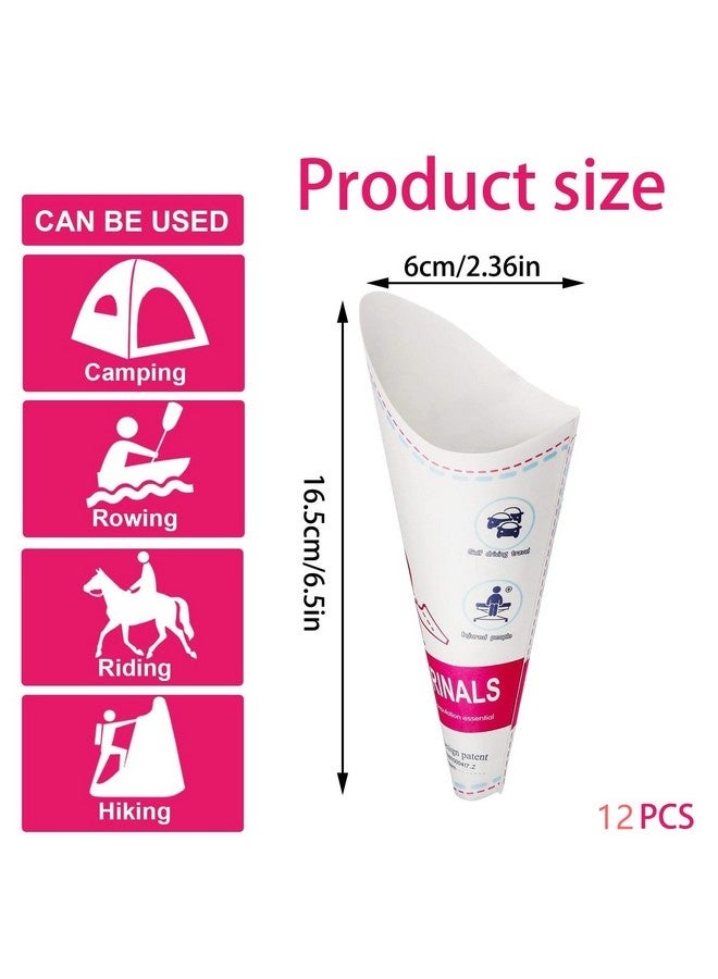 Beauenty 12 Pcs Disposable Female Urination Device,Portable Lightweight Women Urinal Funnel Outside Standing Pee Cup Waterproof Paper Standing Urinary Funnel for Camping, Hiking, Pregnant - Image 2