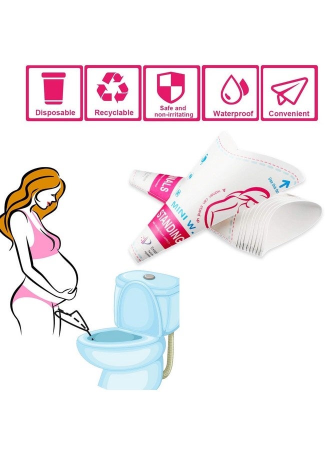 Beauenty 12 Pcs Disposable Female Urination Device,Portable Lightweight Women Urinal Funnel Outside Standing Pee Cup Waterproof Paper Standing Urinary Funnel for Camping, Hiking, Pregnant - Image 5
