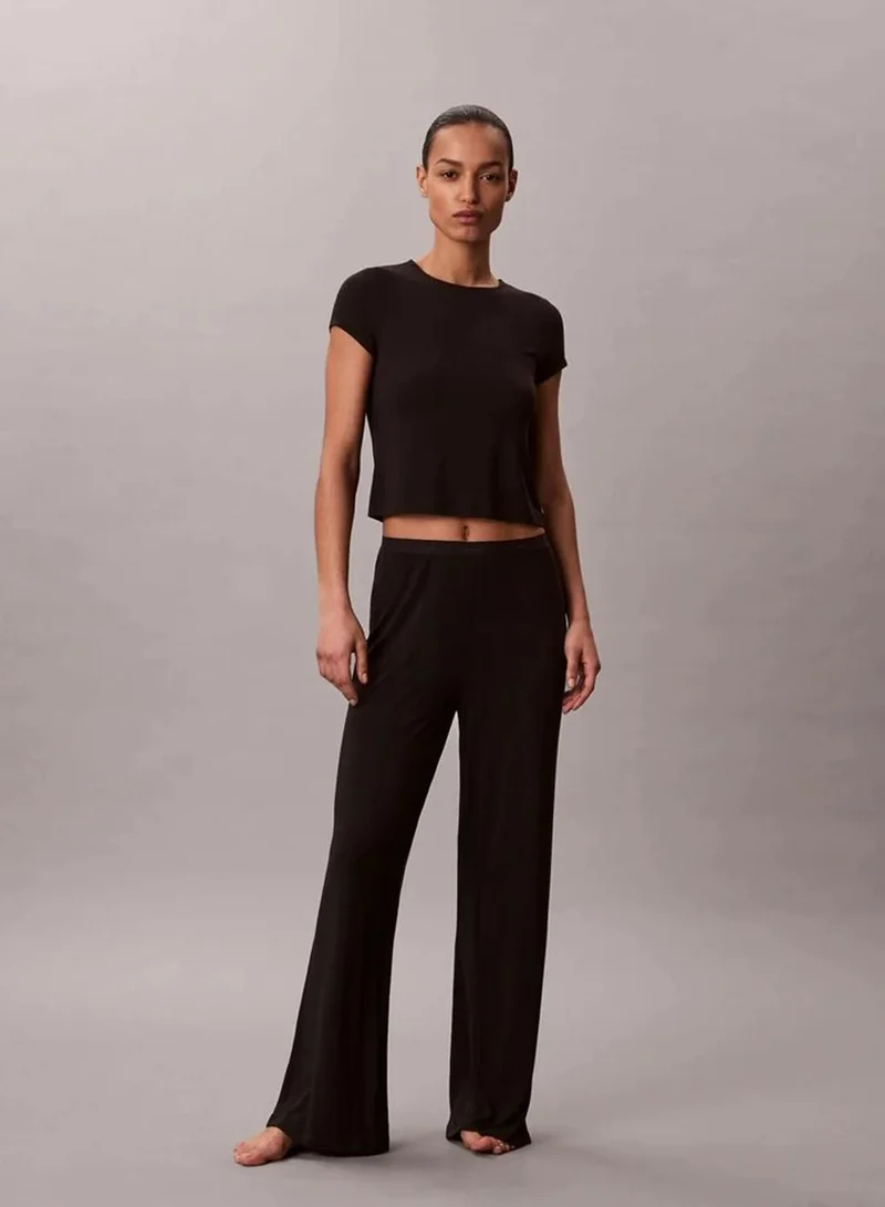 Calvin Klein Black Modal Stretch Drop Needle Baby Tee for Women | Best Price UAE