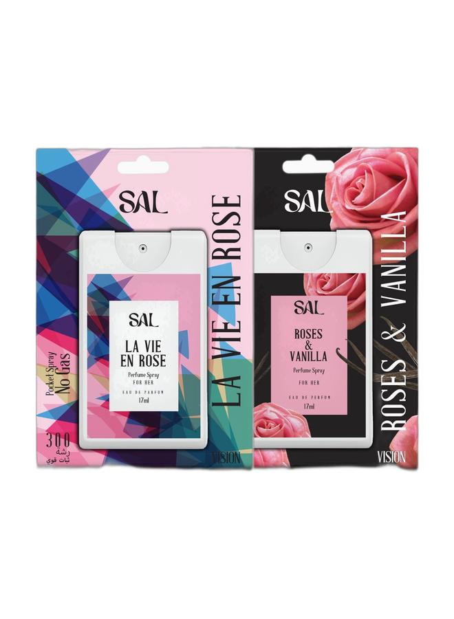 سال عطر سال لا في ان روز للجيب | 17 مل | ٣٠٠  بخاخ  و عطر سال بوكيت - ورد وفانيليا | ١٧ مل | ٣٠٠بخة - Image 1