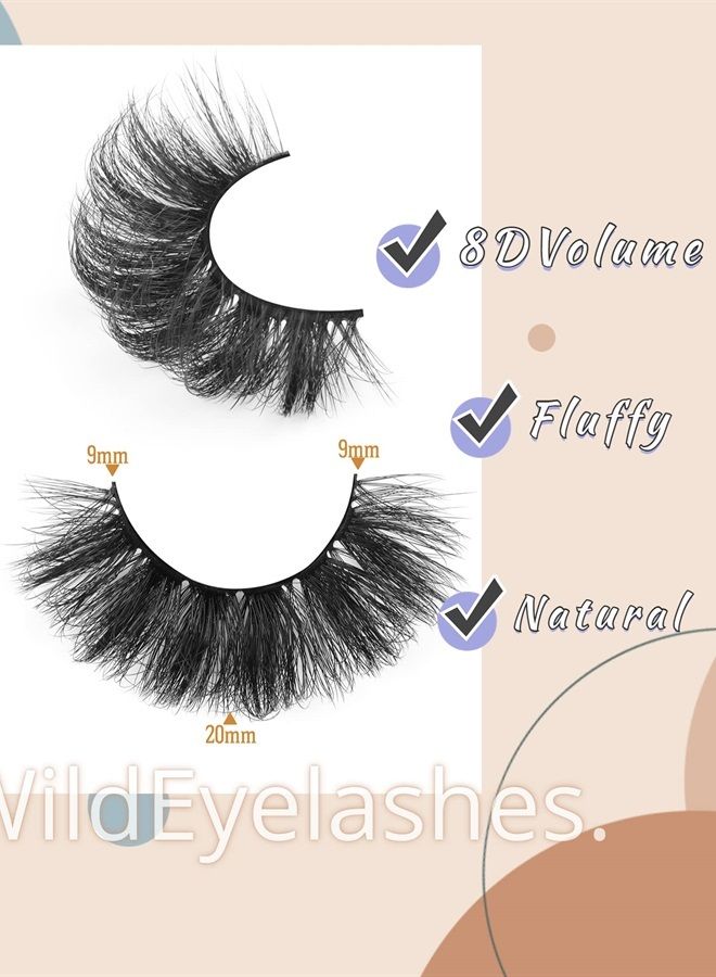 Goddvenus Eyelashes Mink Lashes Fluffy Natural Look Wispy Full Eye Lashes 8D 20 mm Long C Curl Strip Eyelashes Pack 10 Pairs Reusable Fake Eyelashes That Look Like Extensions by GODDVENUS - Image 4