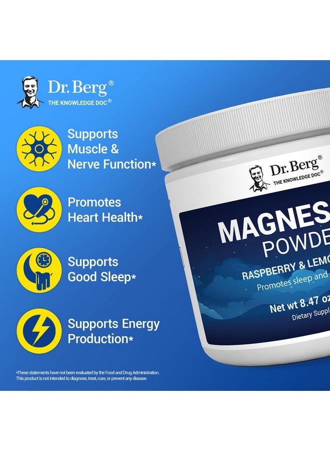 Dr. Berg Nutritionals Dr. Berg Magnesium Glycinate Powder for Sleep, Relaxation, & Stress Relief - Now Includes Vitamin D3 & Zinc - Delicious Raspberry & Lemon Flavor (50 Servings) Magnesium Powder - Magnesium Drink Powder - Image 3