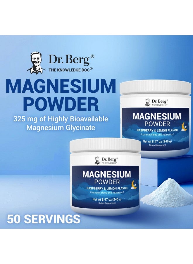 Dr. Berg Nutritionals Dr. Berg Magnesium Glycinate Powder for Sleep, Relaxation, & Stress Relief - Now Includes Vitamin D3 & Zinc - Delicious Raspberry & Lemon Flavor (50 Servings) Magnesium Powder - Magnesium Drink Powder - Image 4