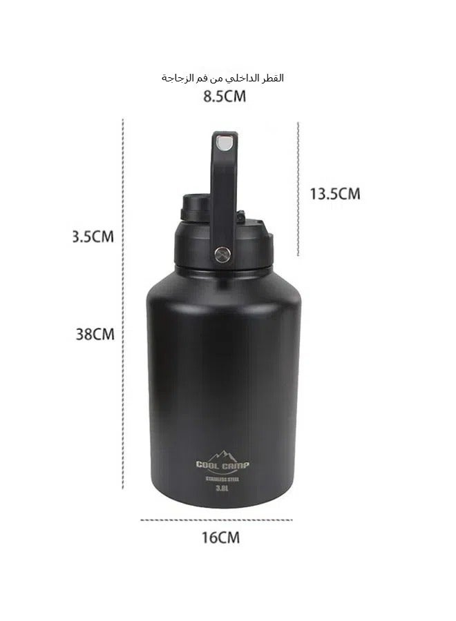 general Outdoor camping large-capacity ice bucket 304 stainless steel double-layer vacuum flask portable portable water bottle refrigerator 3.8L  - Image 4