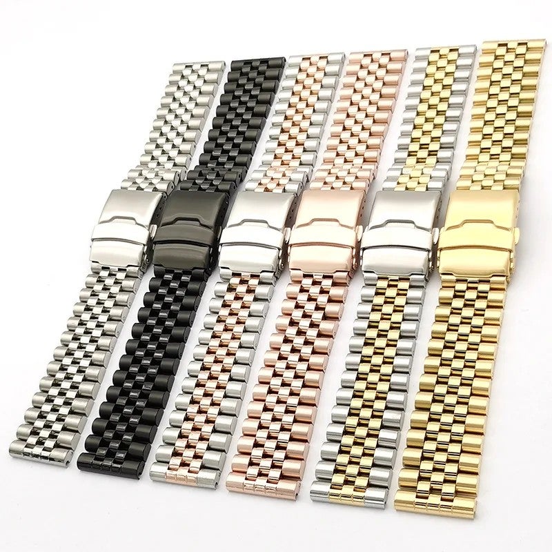 Y&D Stainless Steel Metal Smart Watch Strap Replacement for 20mm 22mm Luxury Adjustable Black Gold Silver Smart Band – Replace the Watch Strap - Image 4