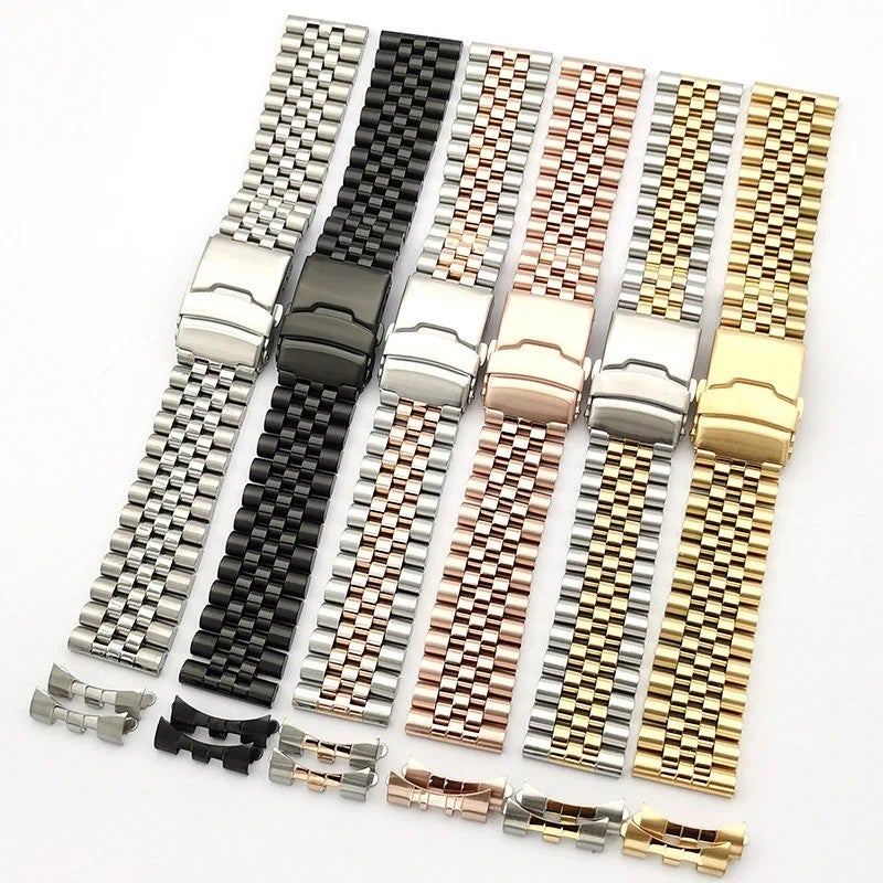 Y&D Stainless Steel Metal Smart Watch Strap Replacement for 20mm 22mm Luxury Adjustable Black Gold Silver Smart Band – Replace the Watch Strap - Image 2