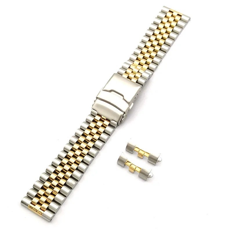 Y&D Stainless Steel Metal Smart Watch Strap Replacement for 20mm 22mm Luxury Adjustable Black Gold Silver Smart Band – Replace the Watch Strap - Image 1