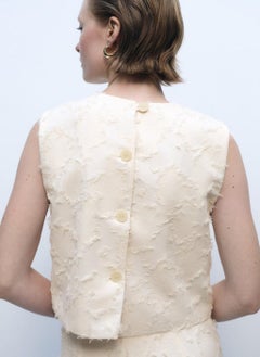 MANGO Textured Crop Top  - Image 2