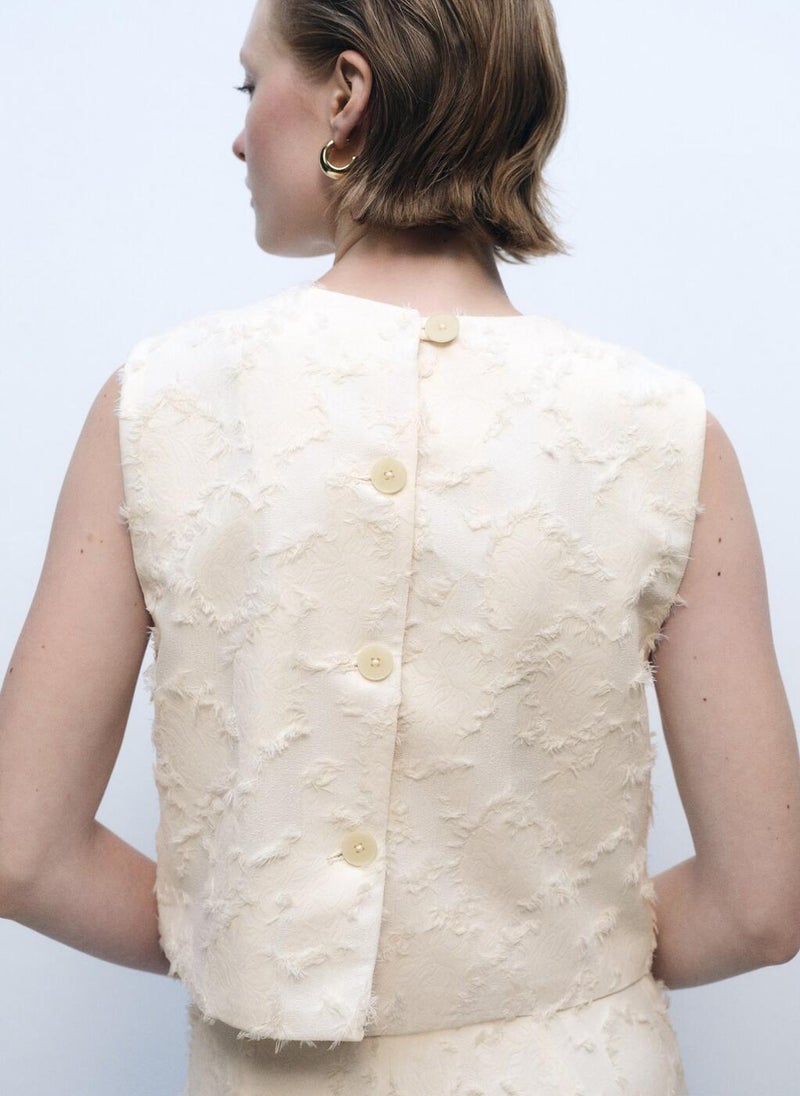 MANGO - Textured Crop Top - Image 1
